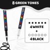 Weiß & Schwarz Acrylfarbe Stifte Sets 8er Pack Farbe Stifte Marker Pinselspitze & Direkter Tintenfluss Geeignet für Steinmalerei DIY Basteln