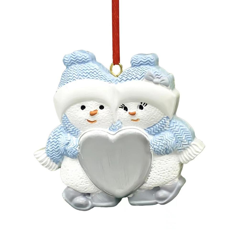 Cartoon Snowman Hanging Ornaments Resin Love DIY Christmas Pendants with Hannging Rope Decorative Snowman Car Pendant