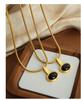 18k Gold Titanium Steel Pendant Necklace - Versatile Non-Fading Jewelry for Women