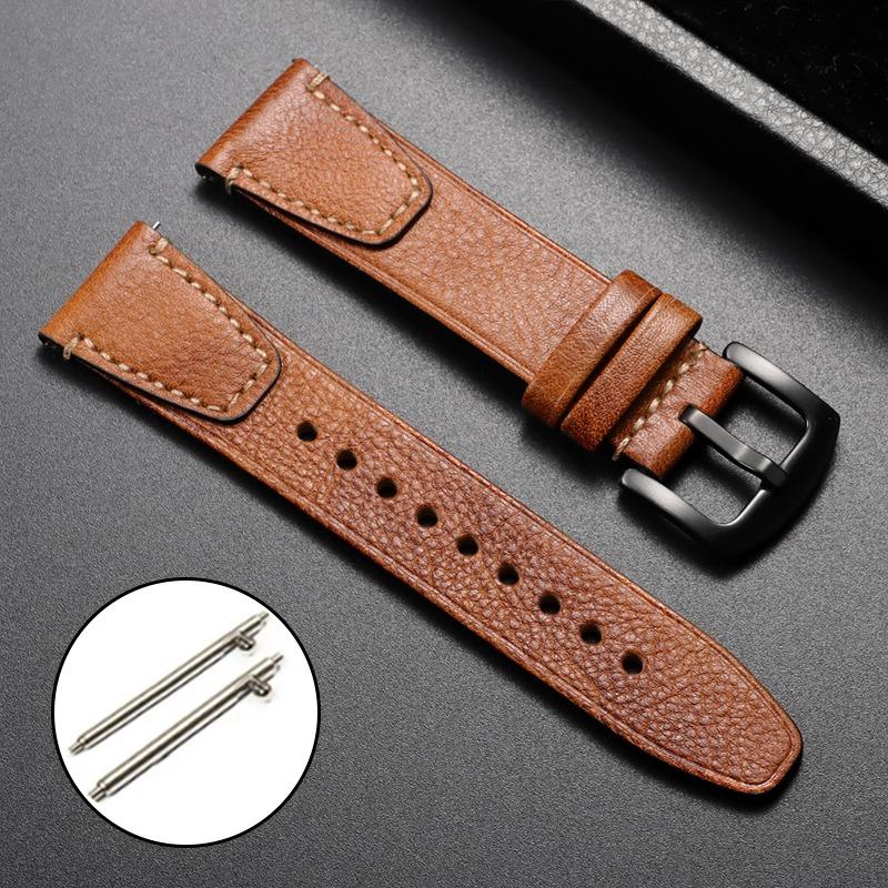 For Seiko Quick Release Leather Watchband for Rolex 18/20/22mm Men Wristband Bracelets Universal Leather Watch Strap Accessories