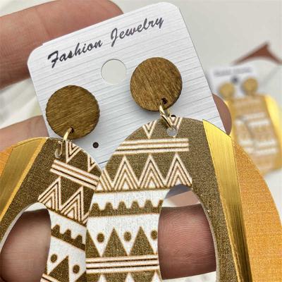 Bohemian Style Vintage Jewelry Earrings Fashion Wood Ornament Mid-Ancient