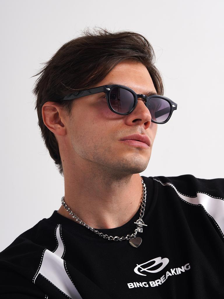 Ruiao  Retro round man and women Sunglasses Designer Famous Brand Luxury Vintage Shades Eyewear for Small Faces sun glasses