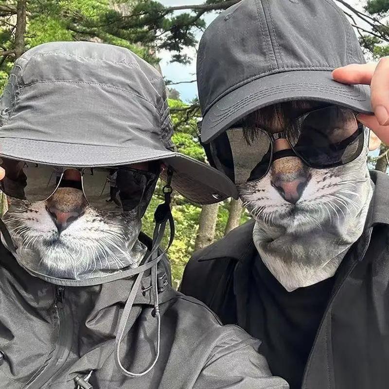 3D Animals Magic Scarf Bandana Breathable Neck Warmer Gaiter Hanging Ear Outdoor Sports Triangle Face Mask Neckerchief Summer