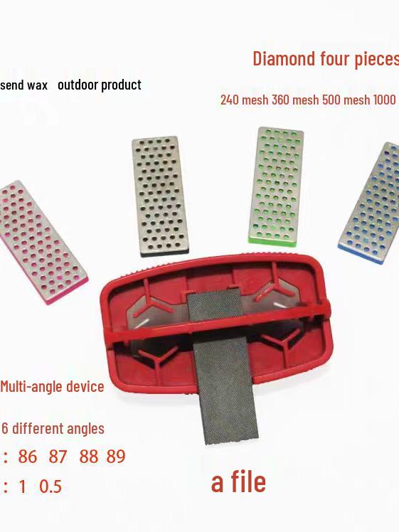 Multi-Angle Snowboard and Ski Edge Sharpener with Rust Remover and Deburring Tool