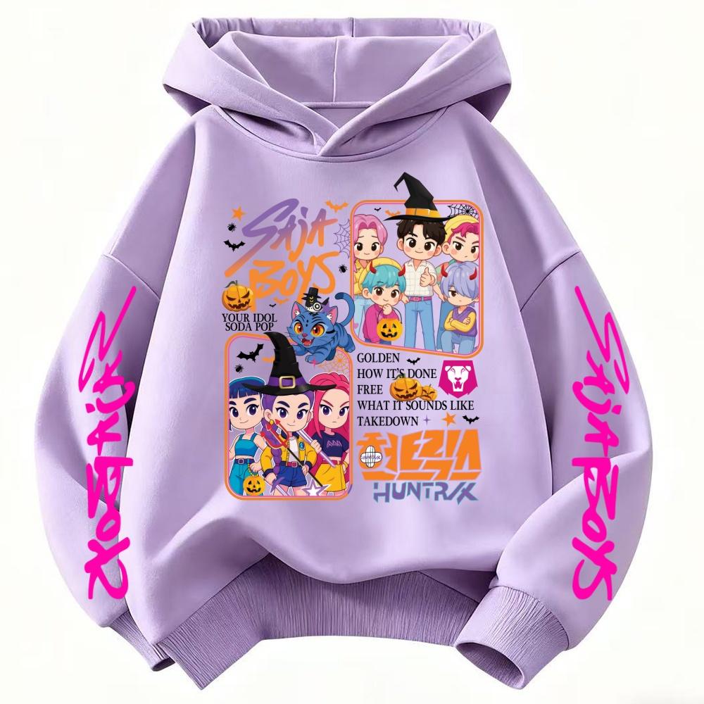 Kpop Demon Hunters Rumi Mira Zoey Derpy Tiger Sajaboy Children's Hoodie Christmas Halloween Hoodies Suitable for Autumn &winter