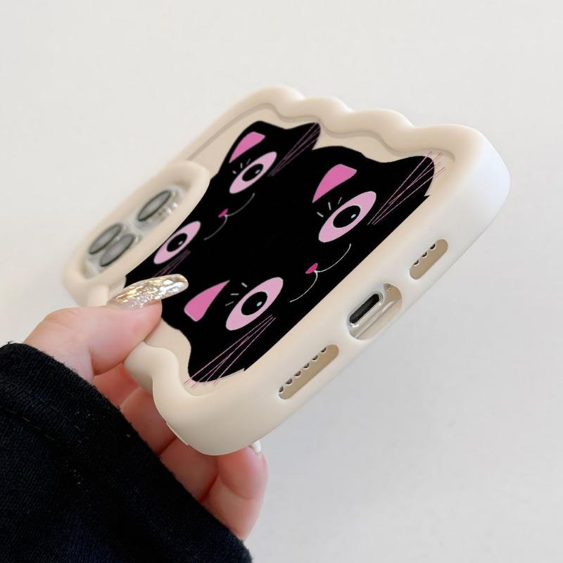 Cute cat mobile phone case, suitable for iPhone16promax mobile phone case, dirt-resistant and high-value.
