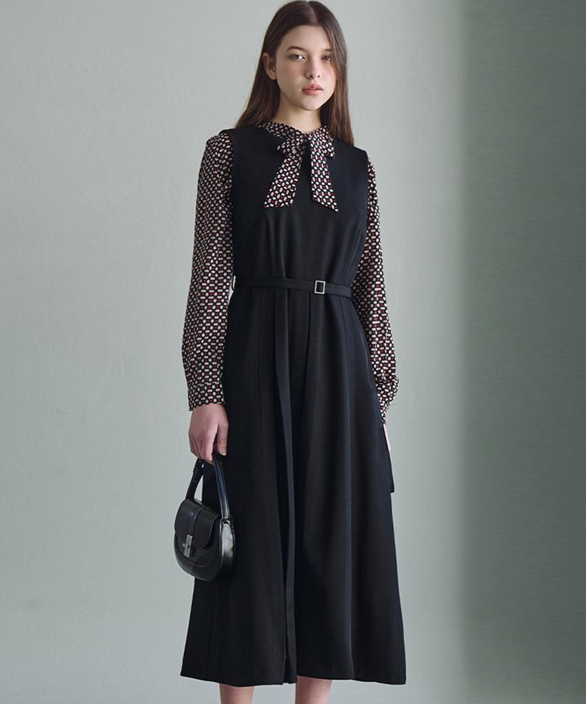Lucida Elegant Pleated Long Dress