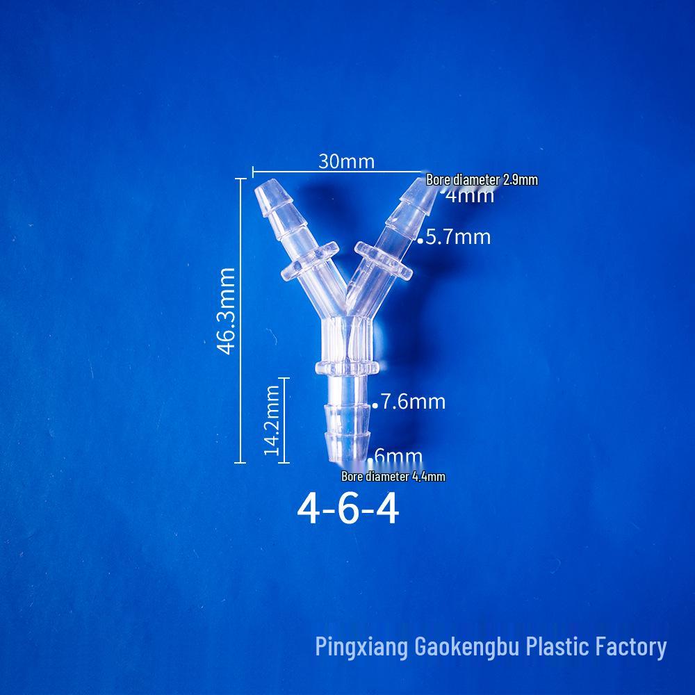 Transparenter Y-förmiger Kunststoff-T-Adapter für universelle Wasserleitungen