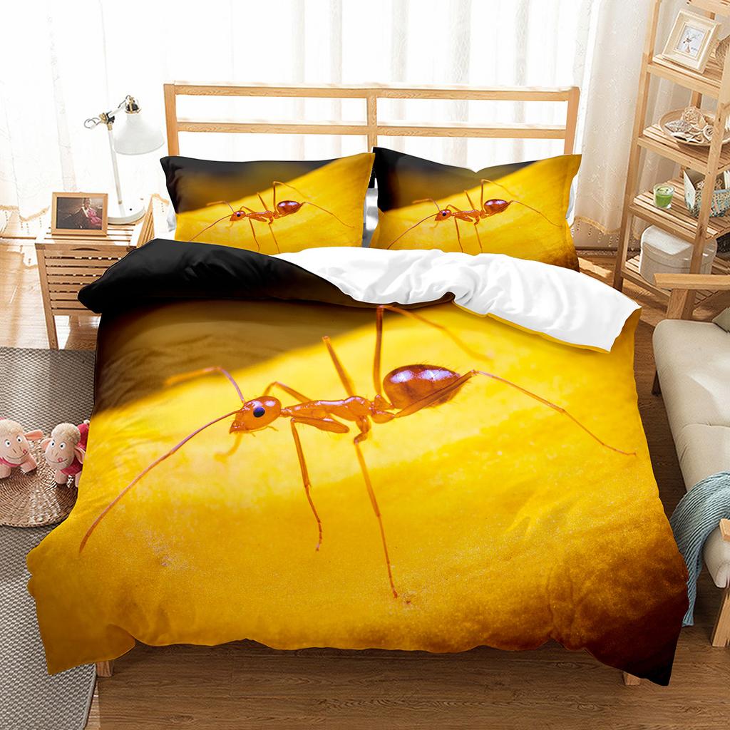 Ant Duvet Cover Set Lightweight Soft Polyester Comforter Cover for Kids Animals Lover Bedding Set with Pillowcase Quilt Cover