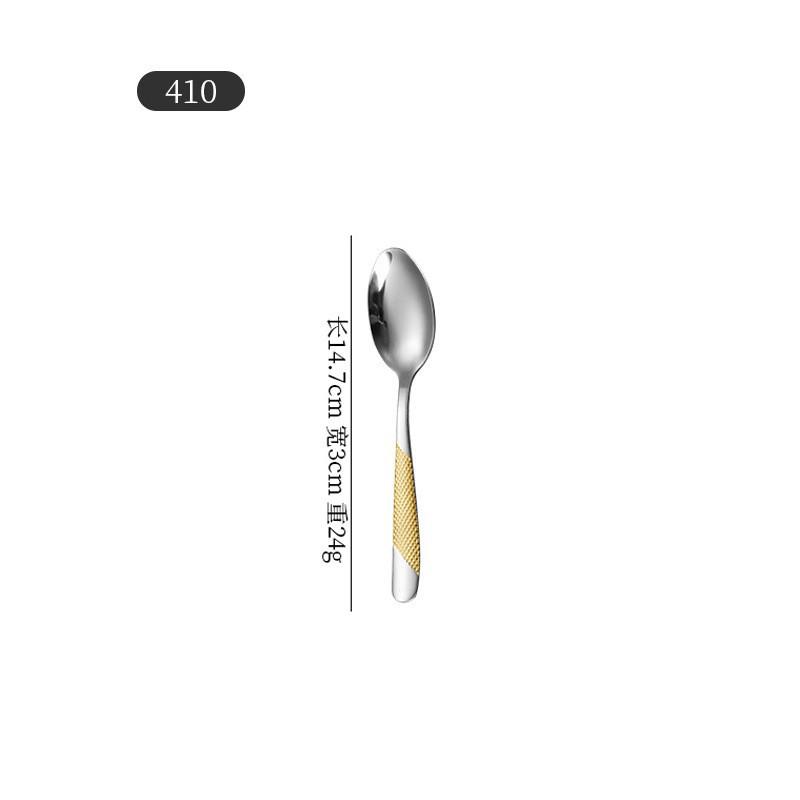 Cross 304 Stainless Steel Star Diamond Tableware Set: Steak Knife, Fork, Spoon, and Teaspoon for Home and Hotel Use
