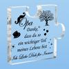 Grandpa Acrylic Puzzle Plaque - Engraved "Thank You" Message with Mustache & Tree Design, Blue Background, Perfect for Father'S Day, Christmas, Grandp