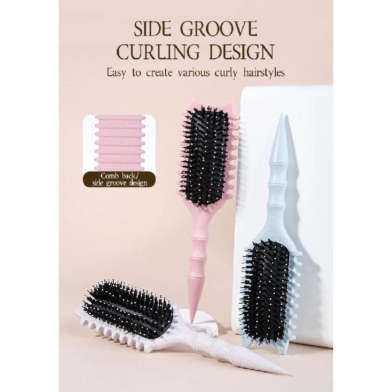 WANMEI Salon Styling Curly Hair Styling Brush Curl Hair Brush for Combing and Shaping  Curls Reduce Pulling Tools