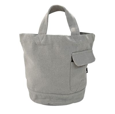 Round Bottom Plain Small Tote Bag SN Deli Recycled Cotton [Rootote] (Gray)