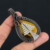 Tiger's Eye 999 Copper Wire Wrapped Pendant, Handmade Gemstone Pendant , Gift For Mom Antique Jewelry