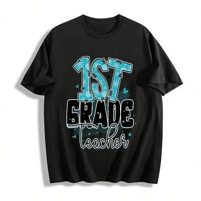 Winter 1st Grade Teacher Themed Printed Top Pure Cotton T-shirt