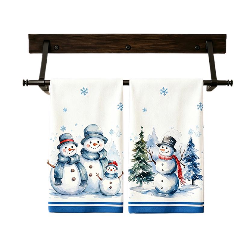 Festive Christmas Print Kitchen Towel & Dish Cloth Set