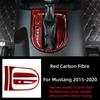 For Ford Mustang GT 2015- Accessories Carbon Fiber Interior Car Gear Shift Box Panel Cover Trim Frame Decorative Kit Sticker