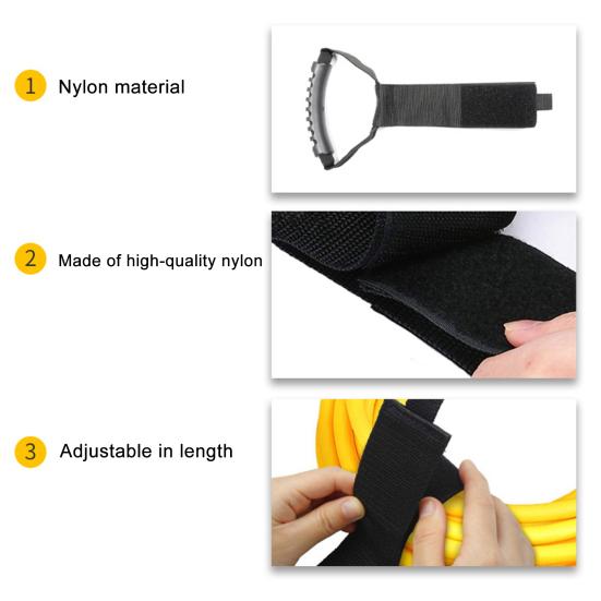 Easy-Carry Storage Strap Heavy-Duty Hook And Loop Cable Organizer Cord Carrying Strap with Handle Storage Strap for Pool Hoses Garden Hoses Extension
