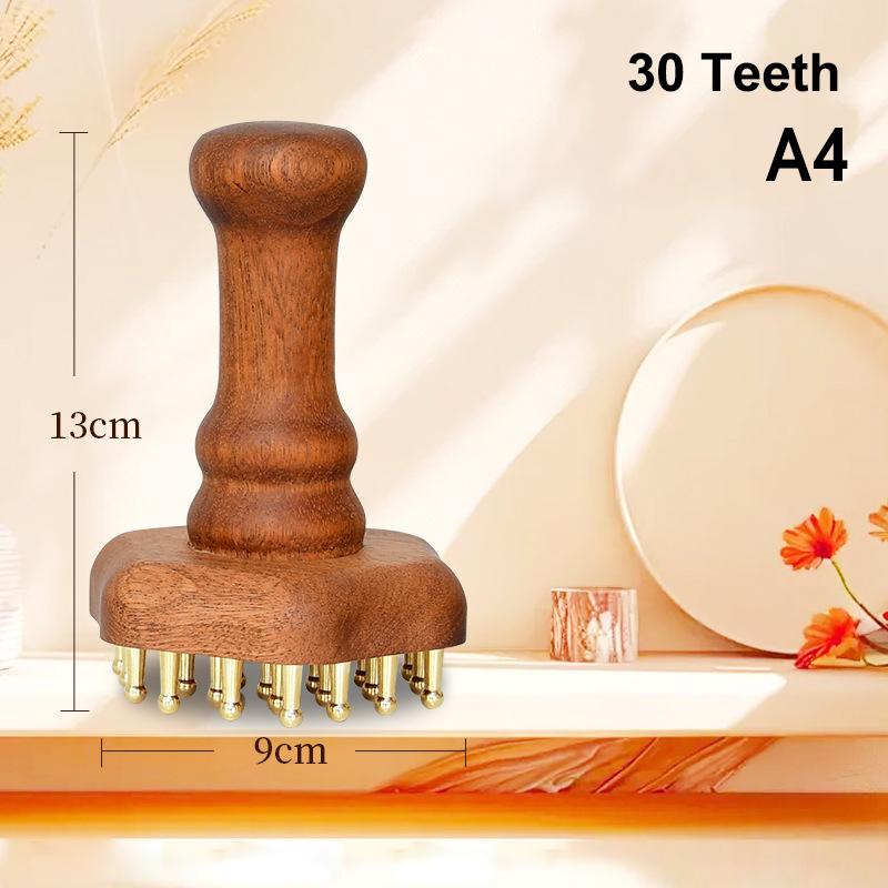 Brass Bead Massage Gua Sha Comb Meridian Brush Handle Point Massager Brush Durable Chinese SPA Acupoint Massage Tool
