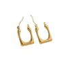 18K Gold Plated Geometric Irregular Hammered Stainless Steel Earrings