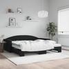 Extendable Daybed with Mattresses Black 100x200 Cm Velvet