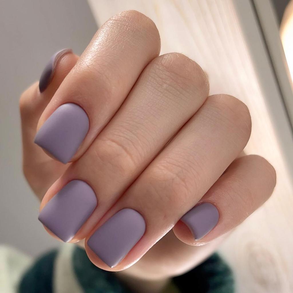 Frosted Removable Wearable Square Manicure Nail Tips Stickers in Solid Colors