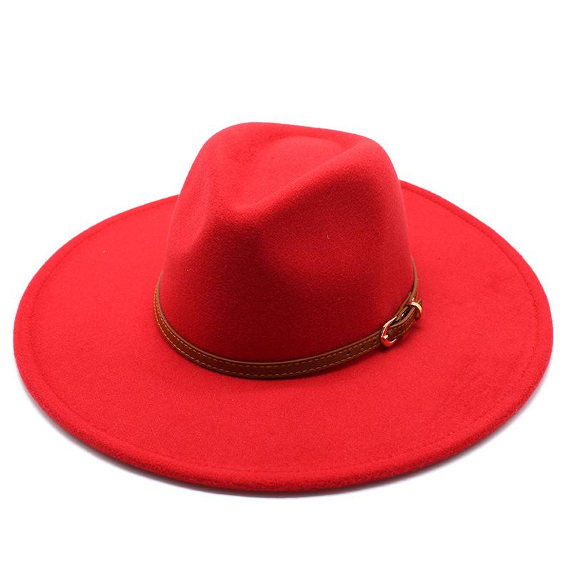 Chapéu estilo britânico estilo original 9,5 cm grande borda lã chapéu alto masculino e feminino chapéu de jazz quente