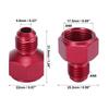 X AUTOHAUX Cooler Fitting Adapter Fitting Automotive Hose End Connector Aluminum Alloy AN8 Female To AN6 Male Red