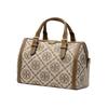 Tory Burch T Monogram Canvas And Leather Boston Bag With Adjustable Shoulder Strap Women handbags Hazelnut-Brown 83970-371