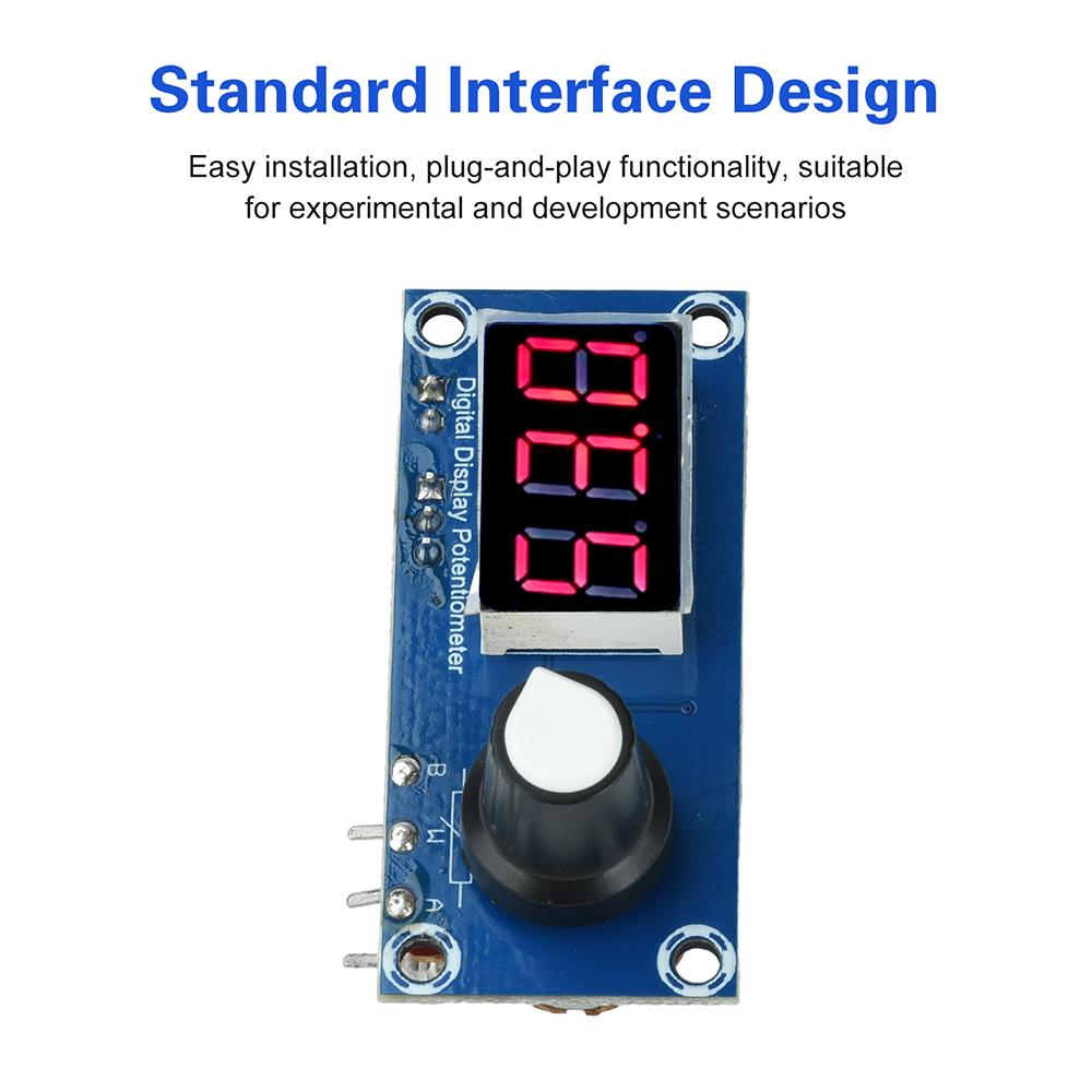 3 Digital LED Digital Display Single Channel Potentiometer Display Adjustable Resistor 5K/10K/20K Potentiometer Module