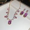 3Pcs Colorful Rhinestone Jewelry Set Delicate Women Jewelry Suit  Party
