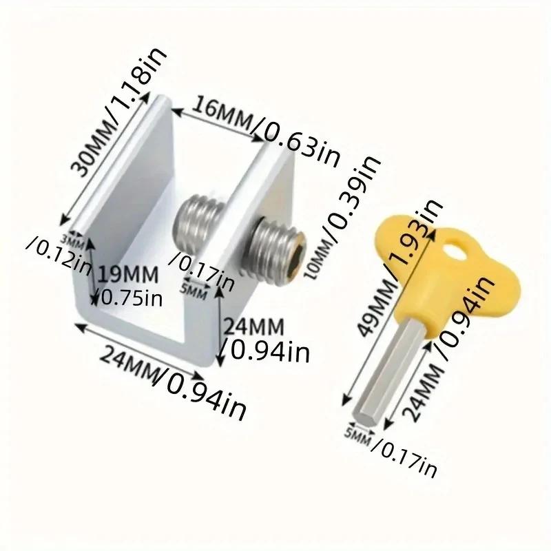 Aluminum Alloy Window Lock Stopper Sliding Window Anti-theft lock Window Sliding Door Baby Kids Child Safety Doors Lock