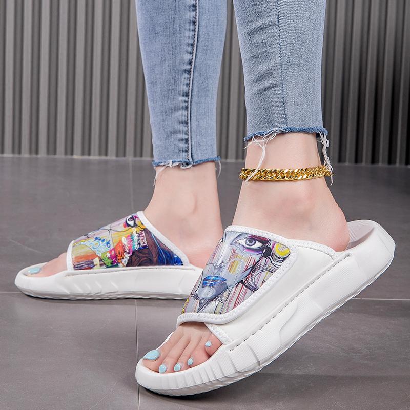 TUINANLE Summer Shoes Women Sandals Slippers Painted-on Comfortable Slip-on Casual Sandal Fashion Unisex Shoes Men