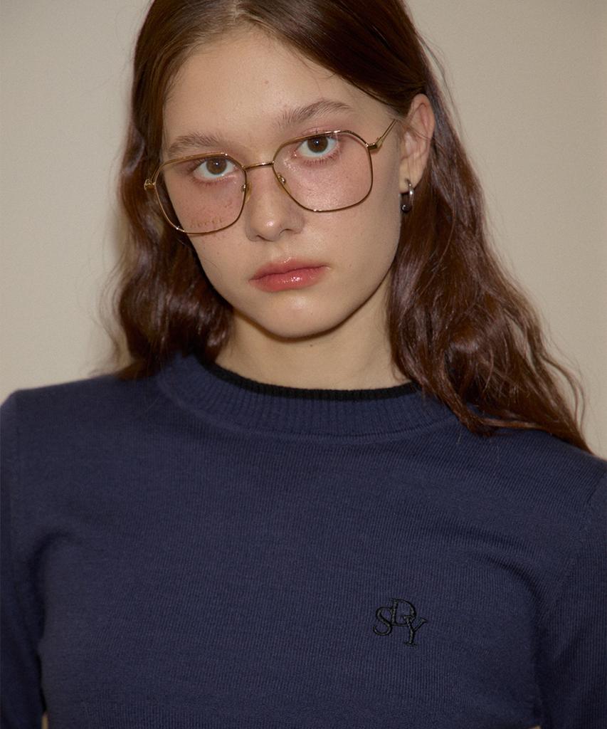 SALON DE YOHN Logo Basic Knit_ Navy