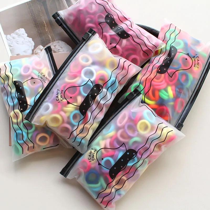 100pcs 2CM Kids Elastic Hair Bands Girls Gum Scrunchie Rubber Band for Children Nylon Hair Ties Headband Baby Hair Accessories
