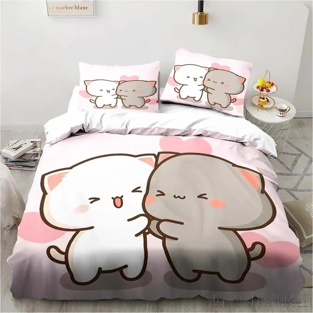 3d Printing Cartoon Bubu Dudu Bedding Set Three-piece Set Anime Adult Kid Bedroom Duvet Cover Sets Home Textiles Birthday Gifts