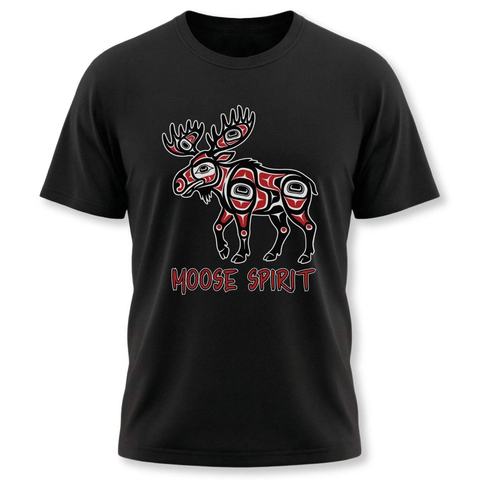 Moose Spirit Native American Formline Art T-Shirt | Animal Graphic Tee Shirt XXXXL