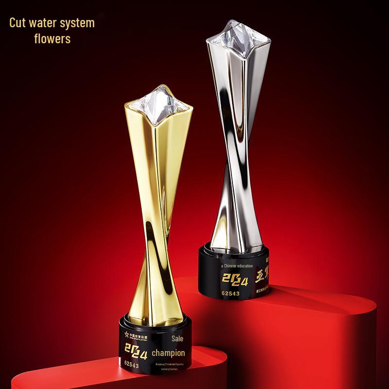 Gold, Silber, Bronze Sternburst Verdrehte Säule Trophäe - Firmen Gedenkpreis