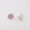 Rose Chalcedony Gemstone 925 Sterling Silver Jewelry Handmade Stud Earrings 0.5" EE-178-20