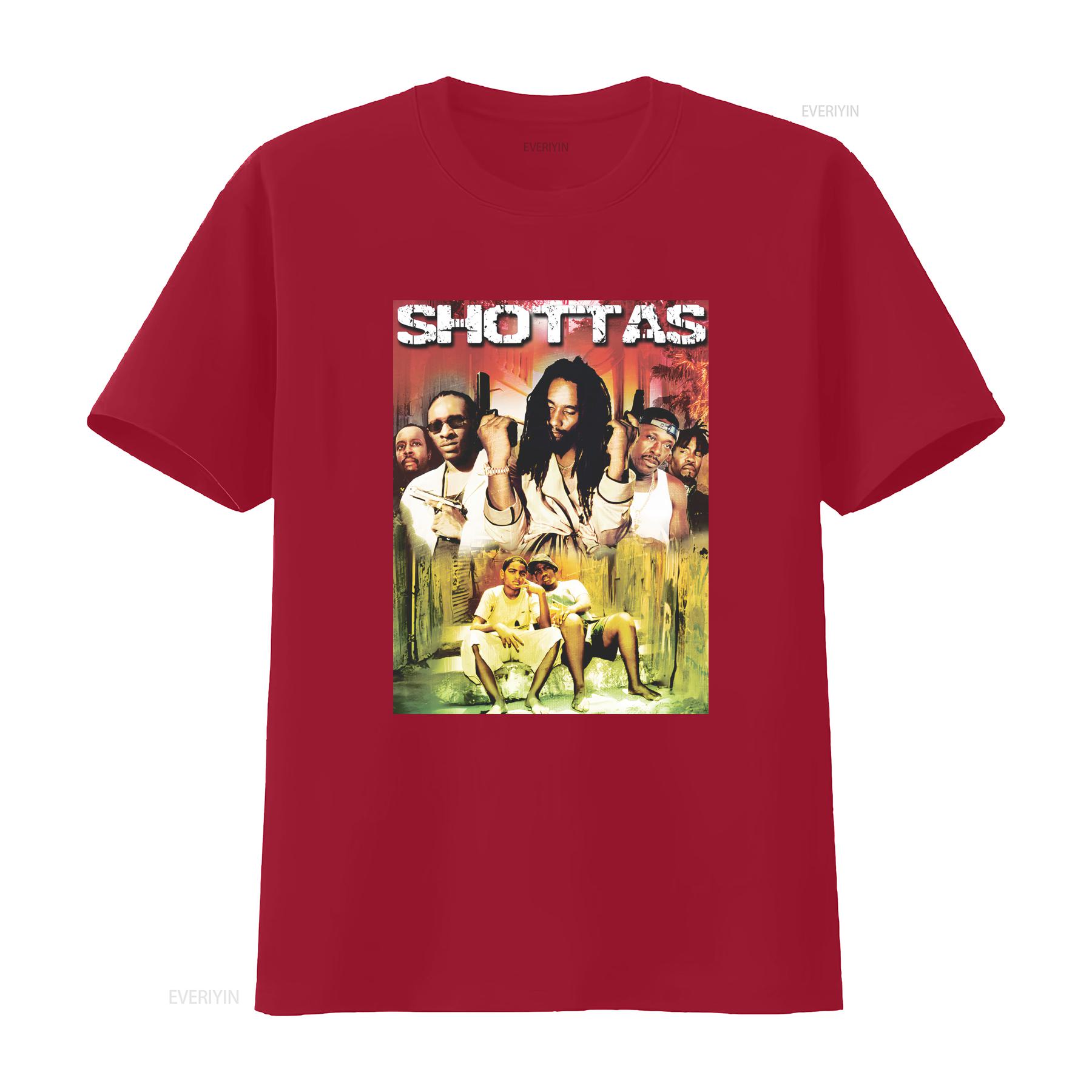 Shottas Movie T Shirt Vintage Gangsta Jamaican Reggae Film vintage Washed Top For Everyday Wear Casual Slightly Stylish S