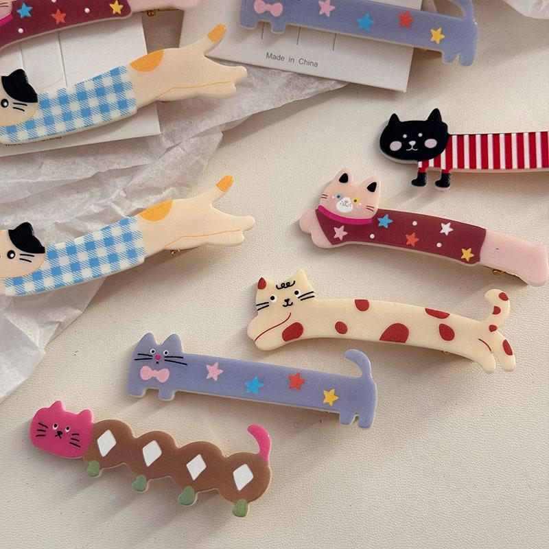 3PCS Cute long cat duckbill hair clip sweet girl heart bangs clip new Japanese and Korean cartoon headwear hair accessories for women