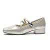 Mary Jane Shoes Women's New Spring and Autumn Versatile Small Heels Soft Sole Not Tired Feet French Temperament Champagne Single Shoes