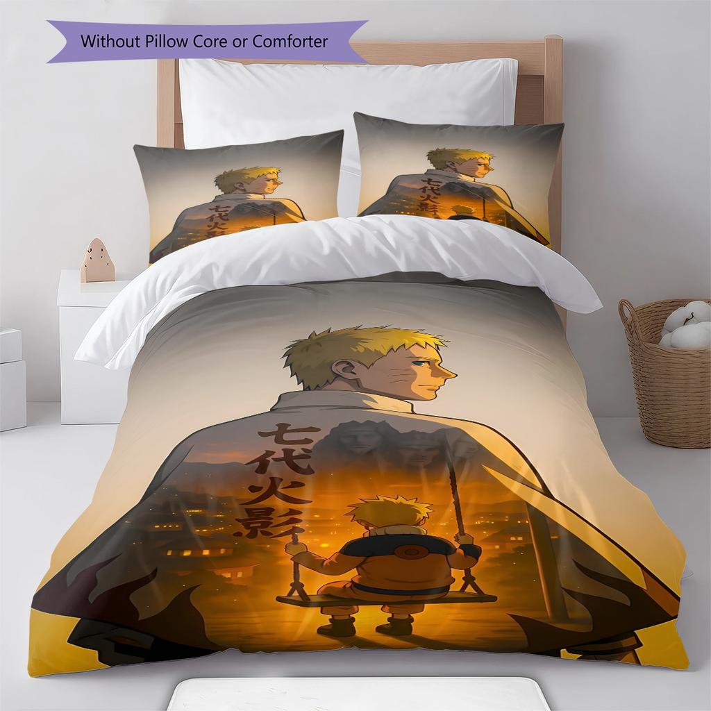 Cartoon Pattern Bedding Quilt Set Quilt Cover Pillowcase Home Decoration Birthday Gift (1 * Duvet Cover + 2 * Pillowcase, Without Core)