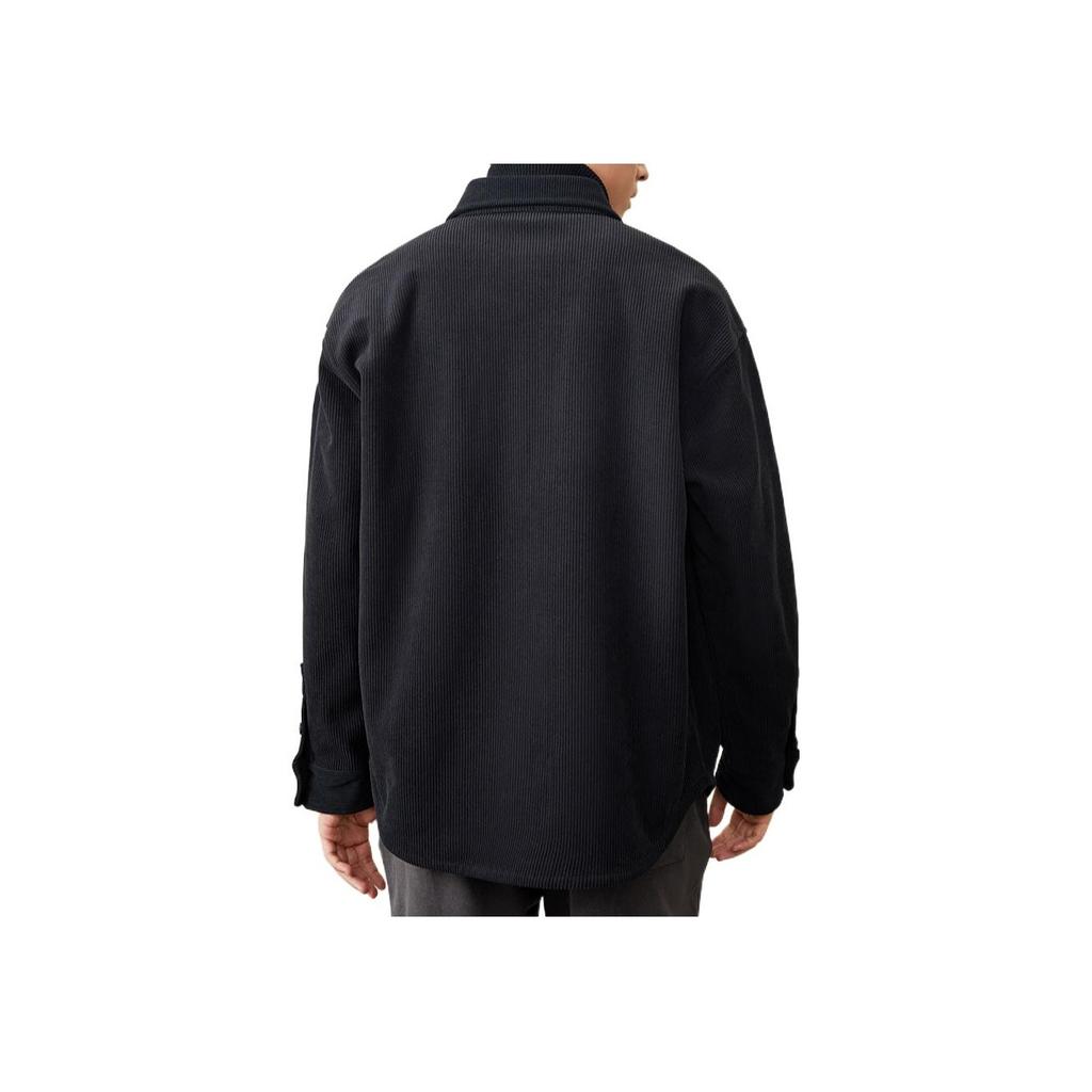 Anta Life Series Solid Color Logo Button-Up Collar Jacket Unisex Jackets Black 172248771-2