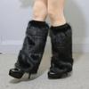 Soft Fluffy Faux Fur Leg Warmers Solid Color Long Fuzzy Foot Covers  Costume Parties