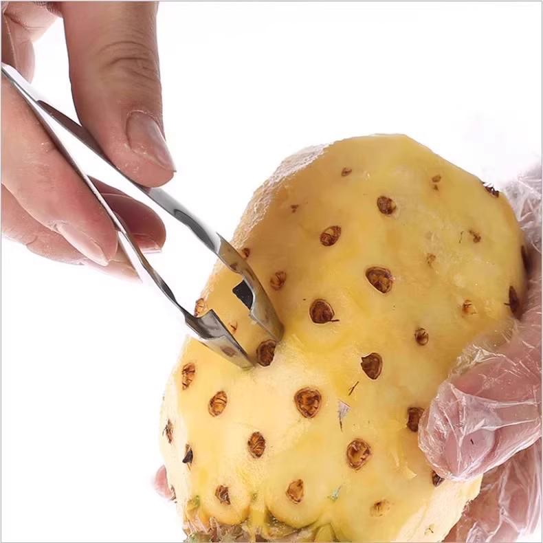 Stainless Steel Pineapple & Sugarcane Peeler: Fruit Eye Remover & Cutter Tool