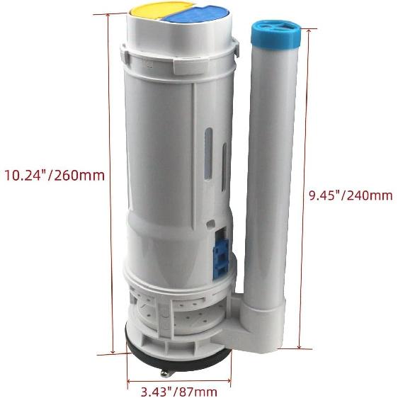8.27" Height Toilet Dual Flush Valve with Push Button, Toilet Fill Valve Dual Flush Toilet Repair Kit for 10"-12" Toilet Tank,Type-1