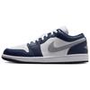 Air Jordan 1 Slip Resistant Low Top Vintage Basketball Shoes Men's White Blue 553558-141-