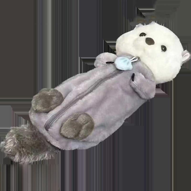 1 st Kreativ Sjöutter Plyschdocka Pennfodral Ins Högattraktiv Pennhållare Söt Pennpåse Skolmaterial Skrivmaterial