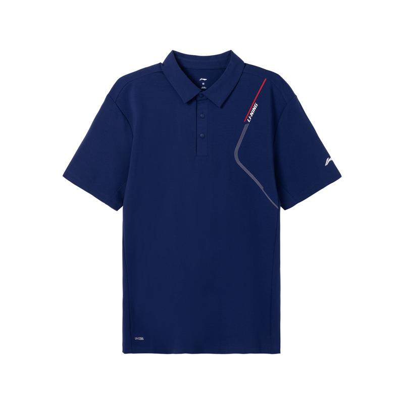 Li-Ning Comfortable Breathable Polo Shirt Men tops Deep-Blue APLW587-2 S